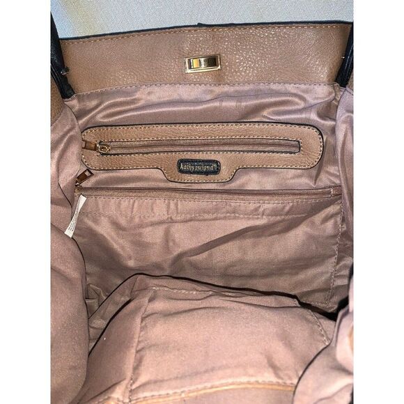 Kathy Ireland Brown Suede Shoulder Bag  w/ Handles and Strap RN#118996 - NWOT - Picture 3 of 10